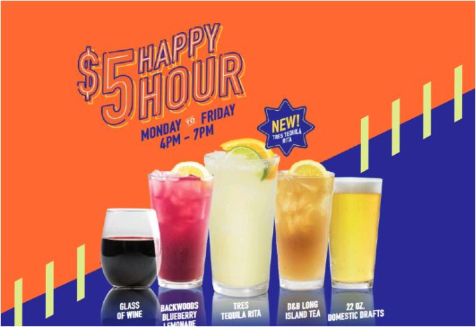 What drinks are available during Dave and Buster's Happy Hour
